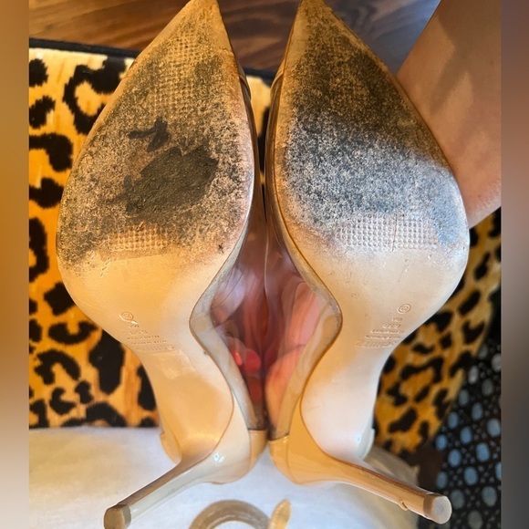 SCHUTZ Garthy Pump Honey Beige Clear Vinyl and Nude High Heels - Picture 6 of 9